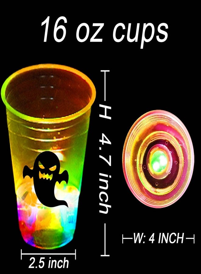 Ahuimeius 24 Pack Halloween Glow-in-The-Dark Cup Set with Horror Stickers for Party Decorations Event Fun, Glow Halloween Party Cups, House Parties Birthdays Concerts BBQ Beach Holidays - Image 4